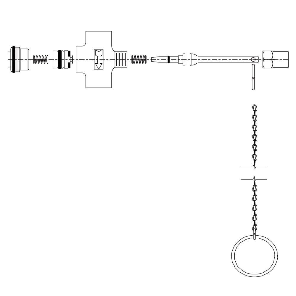 Speakman Rough Chrome Plated Self Closing Valve with 18 Chain 
