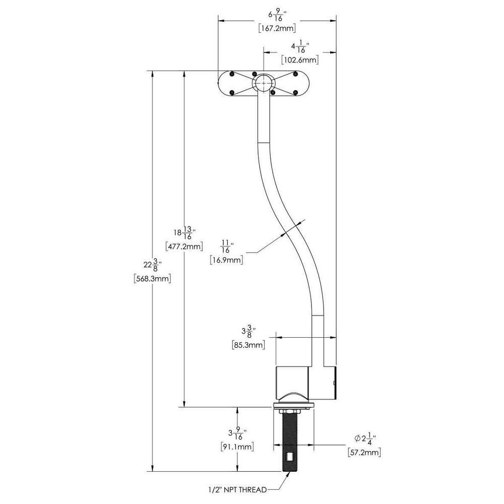 Speakman Polished Chrome Laboratory Swing-Activated Deckmount Eye Wash 