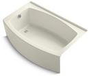 60 in. x 38 in. Soaker Alcove Bathtub with Left Drain in Biscuit