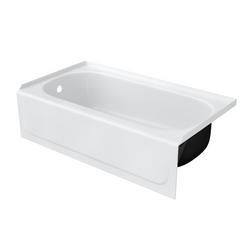 54 in. x 30 in. Soaker Alcove Bathtub with Left Drain in White