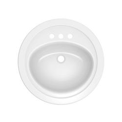 19 in. Drop-in Round Steel Bathroom Sink in White