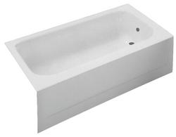 54 in. x 30 in. Soaker Alcove Bathtub with Right Drain in White