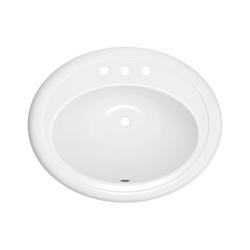 20 x 17 in. Oval Drop-in Bathroom Sink in White