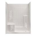 60 x 32 in. Shower with Right Hand Seat in White