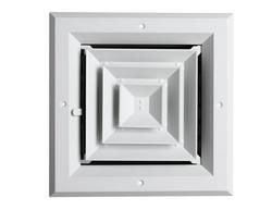Residential 14 x 14 in. Ceiling Diffuser in White Aluminum