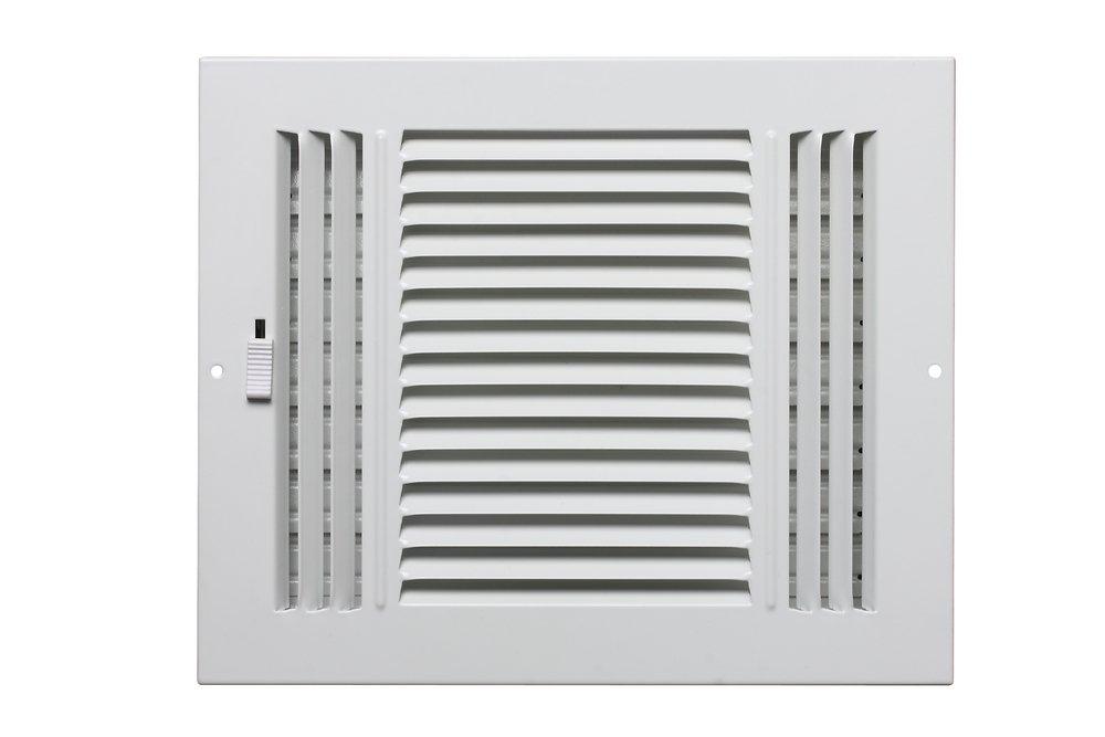 PROSELECT&reg; White 4 in. Residential Ceiling & Sidewall Register in White 3-way Steel 