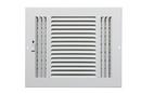 8 x 4 in. 3-Way Stamped Steel Ceiling & Sidewall Register in White - 1/3 in. Spaced Fins