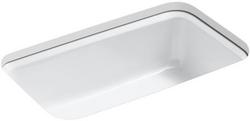 31 in. Undermount Cast Iron Single Bowl Kitchen Sink in White