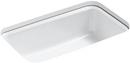 31 x 22 in. 5 Hole Cast Iron Single Bowl Undermount Kitchen Sink in White