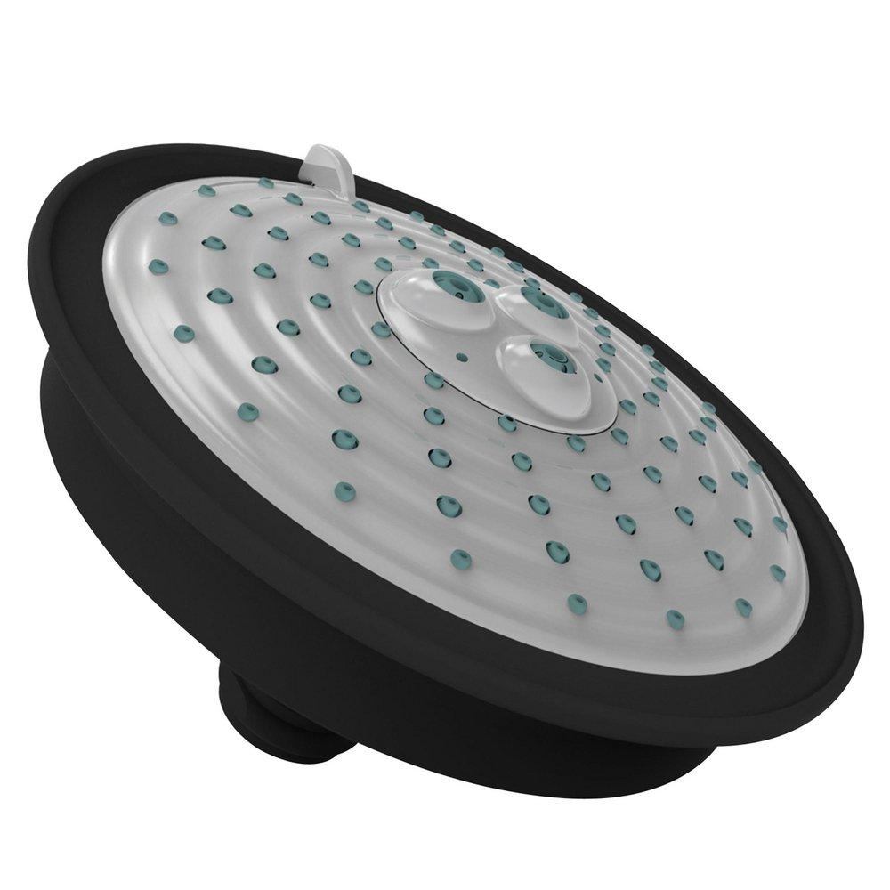 Newport Brass Flat Black Multi Function Full and Massage Showerhead 