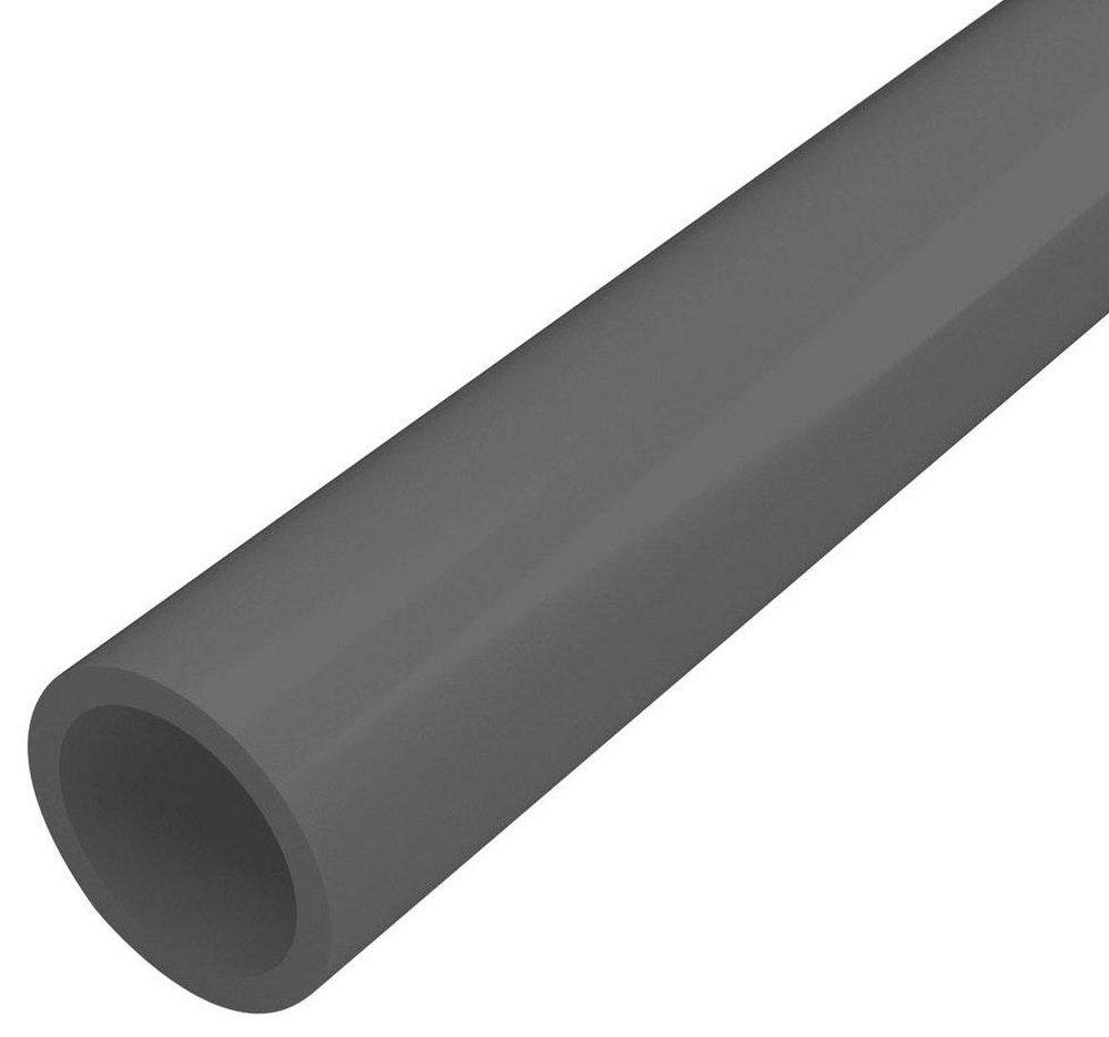 Grey 20 ft. Plain End Schedule 80 Domestic PVC Pipe in Grey 