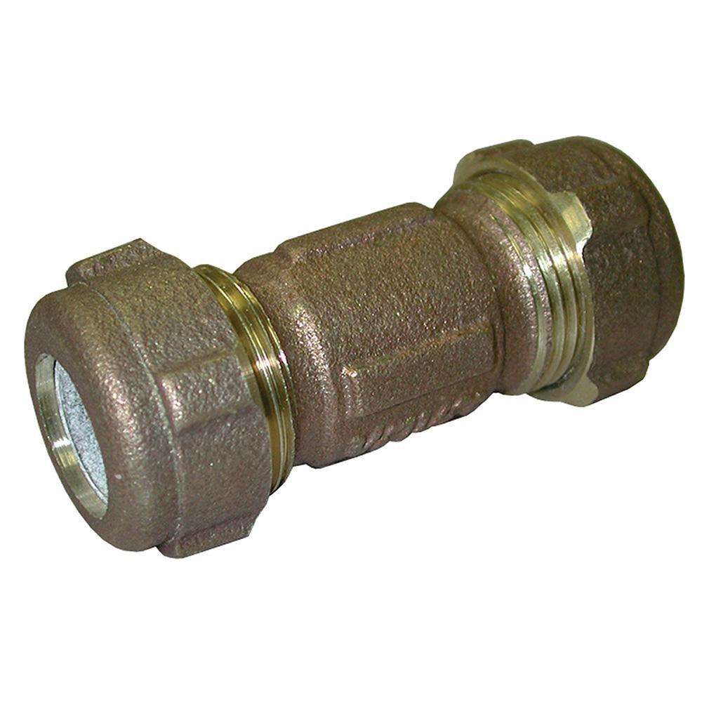 Lead Law Compliant Not Certified 3/4 X 1/2 Bronze SHORT Compression Coupling 