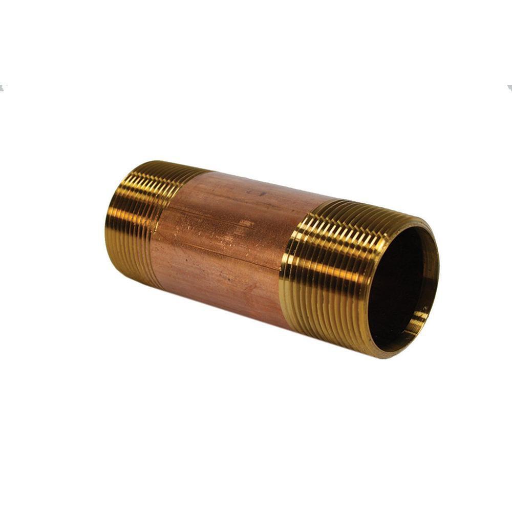 Jones Stephens 1-1/4 in. IPT Red Brass Pipe Nipple 