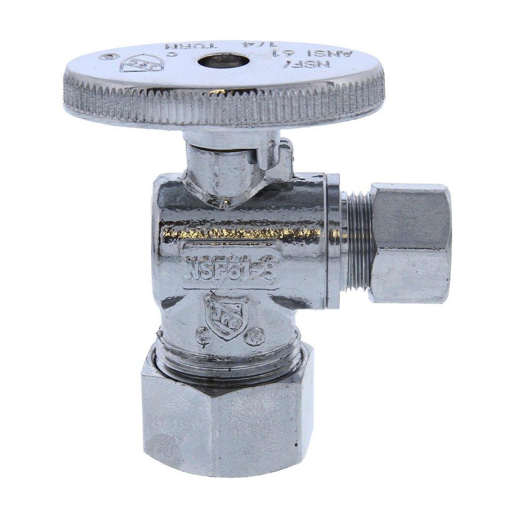 Jones Stephens Chrome Plated OD Compression Oval Angle Supply Stop Valve in Chrome Plated 