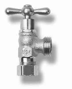 1/2 in. Compression Brass Washing Machine Valve in Satin Nickel