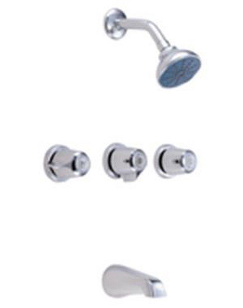 Gerber Plumbing Polished Chrome Three Handle Single Function Bathtub & Shower Faucet (Trim Only) 