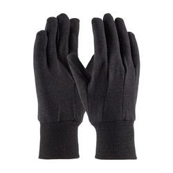 Cotton and Plastic Jersey Gloves in Brown