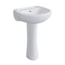 19-1/2 x 17-3/8 in. Oval Pedestal Bathroom Sink in White