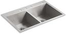 KOHLER Stainless Steel 33 x 22 in. Double Bowl Dual Mount Kitchen Sink in Stainless Steel 