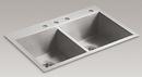 KOHLER Stainless Steel 33 x 22 in. Double Bowl Dual Mount Kitchen Sink in Stainless Steel 