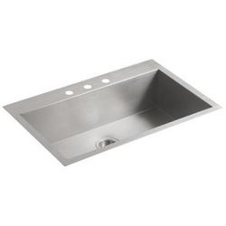33 in. Dual Mount Stainless Steel Single Bowl Kitchen Sink