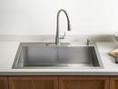 KOHLER Stainless Steel 33 x 22 in. Stainless Steel Single Bowl Dual Mount Kitchen Sink with Sound Dampening 
