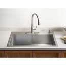 KOHLER Stainless Steel 33 x 22 in. Stainless Steel Single Bowl Dual Mount Kitchen Sink with Sound Dampening 