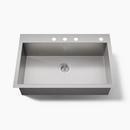 KOHLER Stainless Steel 33 x 22 in. Stainless Steel Single Bowl Dual Mount Kitchen Sink with Sound Dampening 