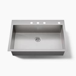 33 in. Dual Mount Stainless Steel Single Bowl Kitchen Sink