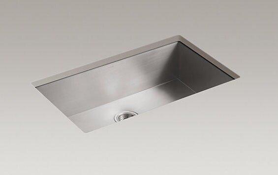 KOHLER Stainless Steel 33 x 22 in. Stainless Steel Single Bowl Dual Mount Kitchen Sink with Sound Dampening 
