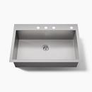 KOHLER Stainless Steel 33 x 22 in. Stainless Steel Single Bowl Dual Mount Kitchen Sink with Sound Dampening 