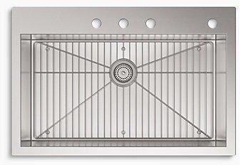 KOHLER Stainless Steel 33 x 22 in. Stainless Steel Single Bowl Dual Mount Kitchen Sink with Sound Dampening 