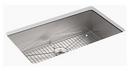 33 x 22 in. 4-Hole Stainless Steel Single Bowl Dual Mount Kitchen Sink with Sound Dampening - Sink Rack and Hardware Kit Included