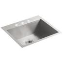 25 x 22 in. 3 Hole Stainless Steel Single Bowl Dual Mount Kitchen Sink