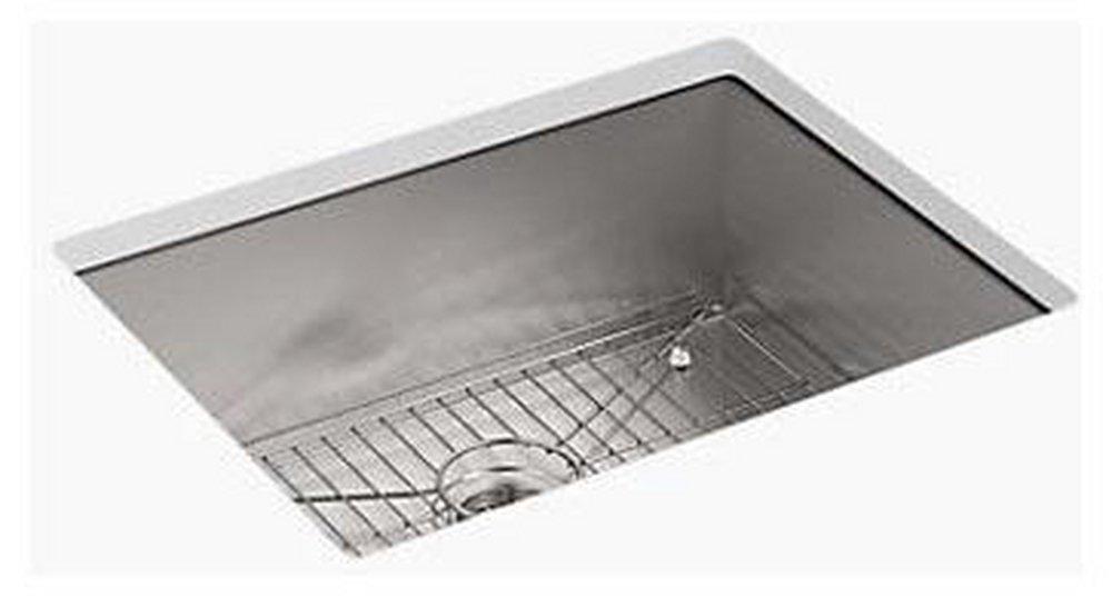 KOHLER Stainless Steel 25 x 22 in. No Hole Stainless Steel Single Bowl Dual Mount Kitchen Sink 