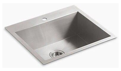 KOHLER Stainless Steel 25 x 22 in. Single Bowl Dual Mount Kitchen Sink in Stainless Steel 