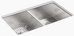33 in. Dual Mount Stainless Steel Double Bowl Kitchen Sink