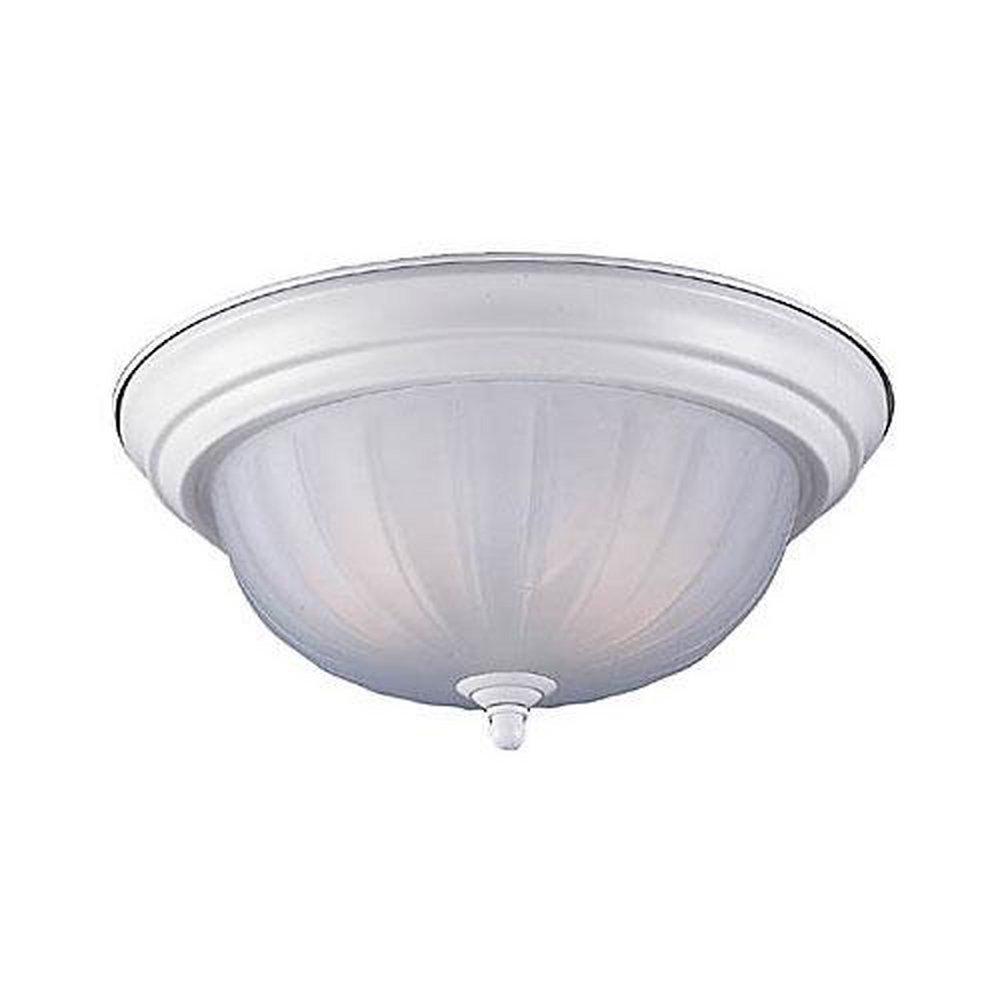 Seagull Lighting White 5-3/4 x 12-3/4 in. 60 W 2-Light Medium Flush Mount Ceiling Fixture 