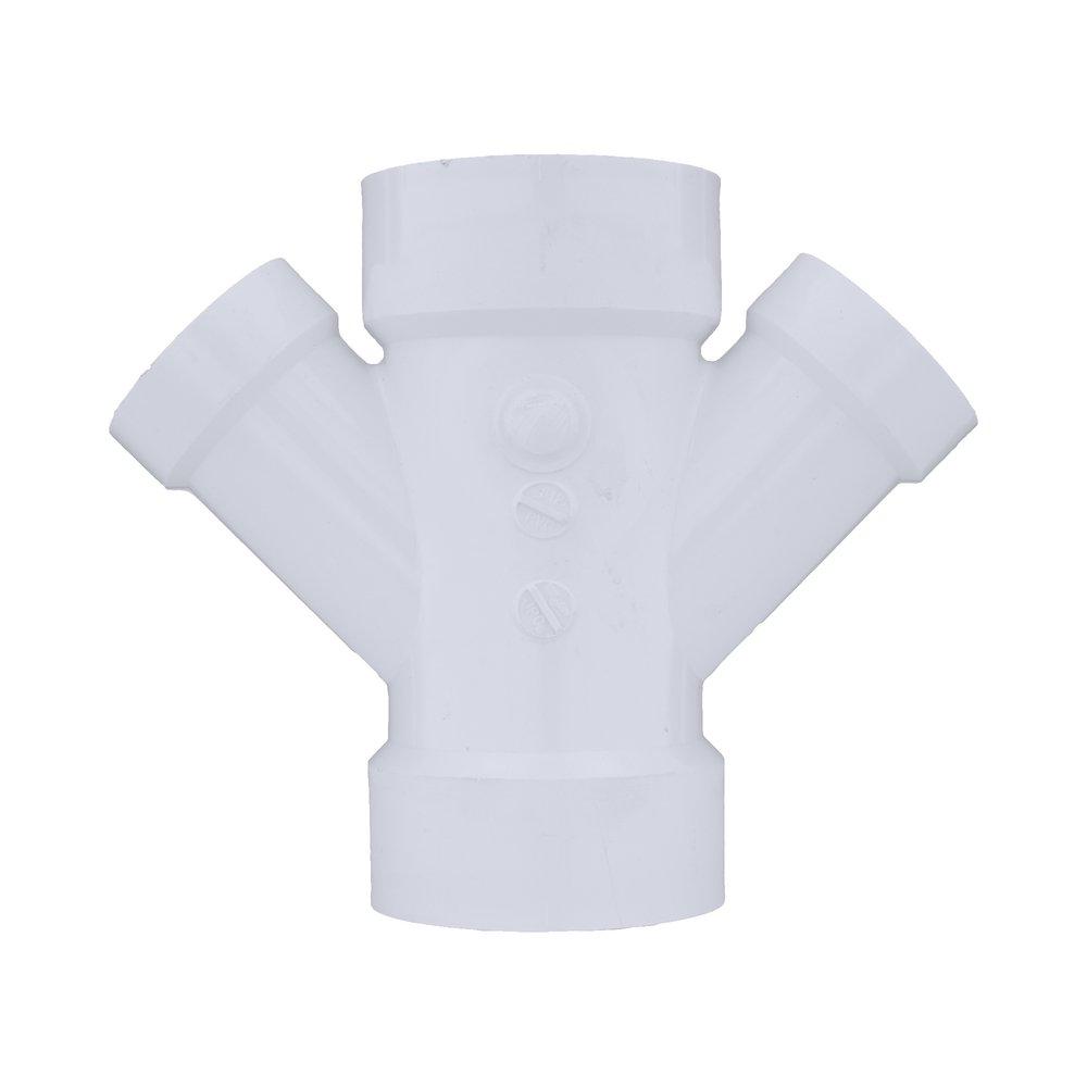 White PVC DWV Double Wye 