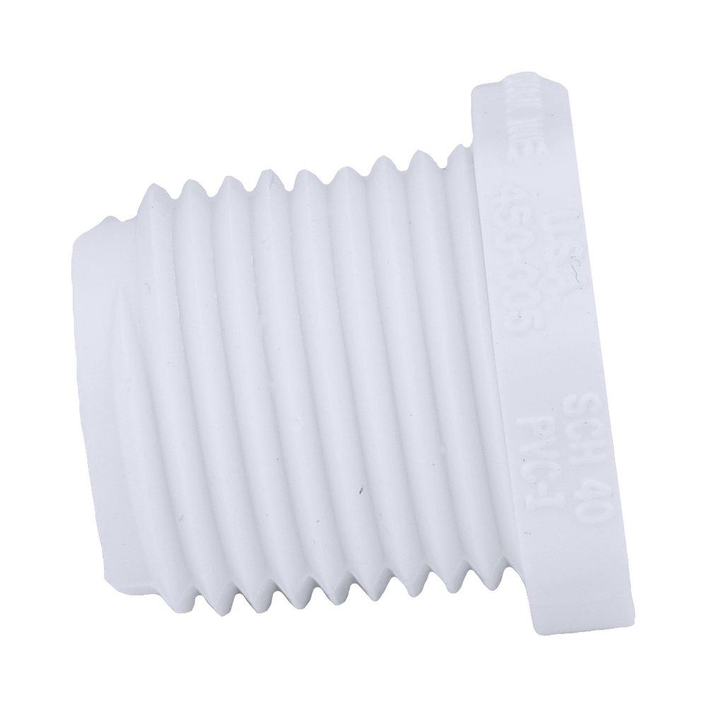 White PVC Schedule 40 MPT Plug 