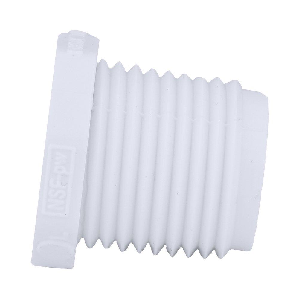 White PVC Schedule 40 MPT Plug 