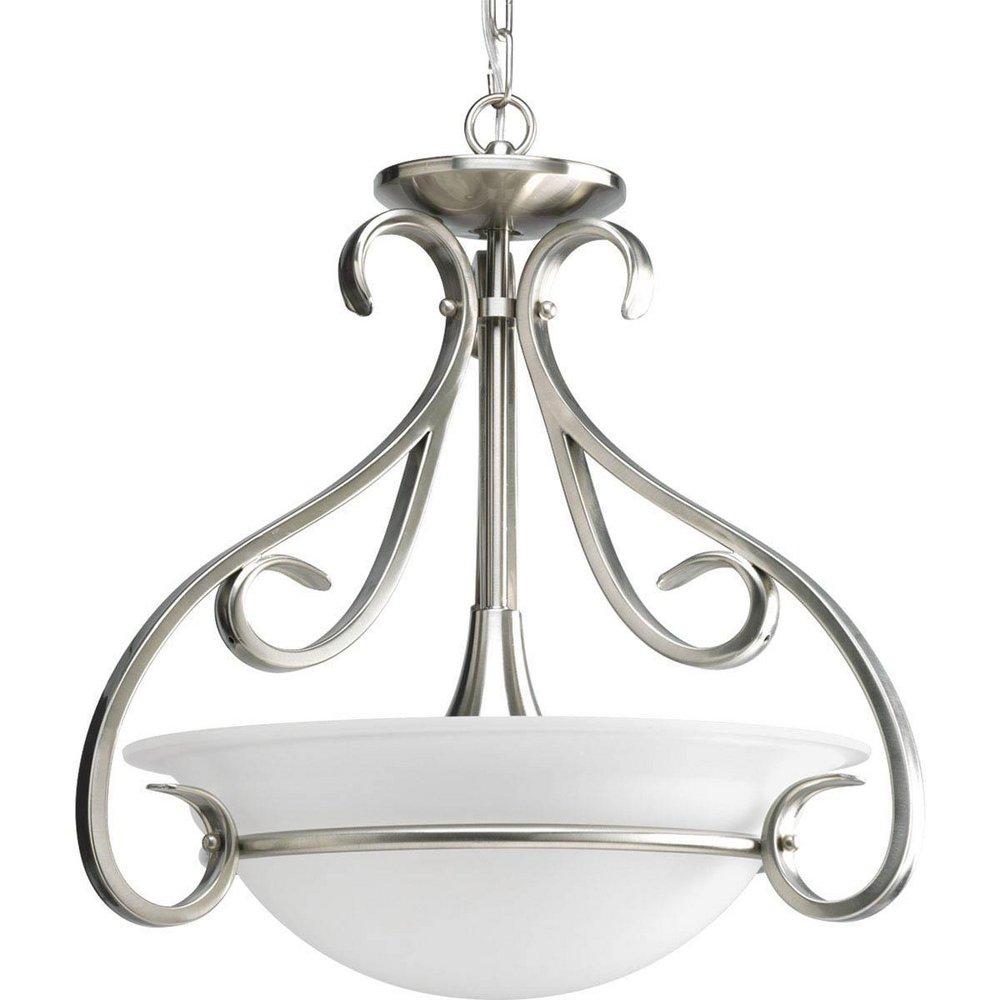 Progress Lighting Brushed Nickel 75W 3-Light Foyer Fixture 