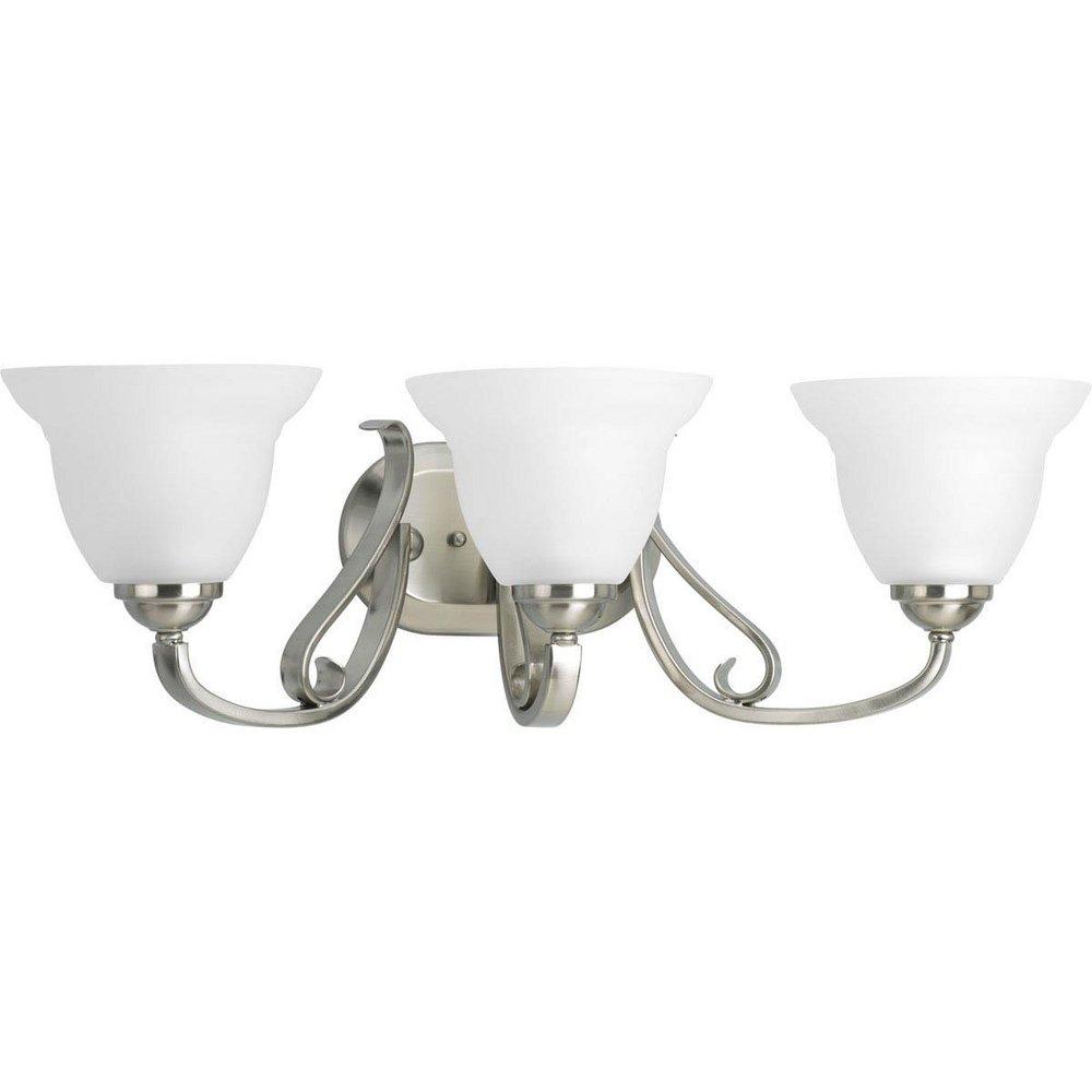 Progress Lighting Brushed Nickel 25 in. 100W 3-Light Bath Light 
