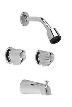 Two Handle Single Function Bathtub & Shower Faucet in Polished Chrome (Trim Only)
