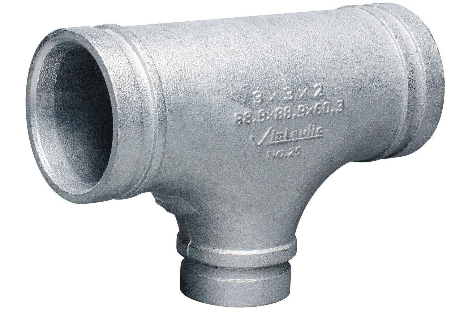 Victaulic Orange Grooved 1000 psi Hot Dipped Galvanized Ductile Iron Tee 