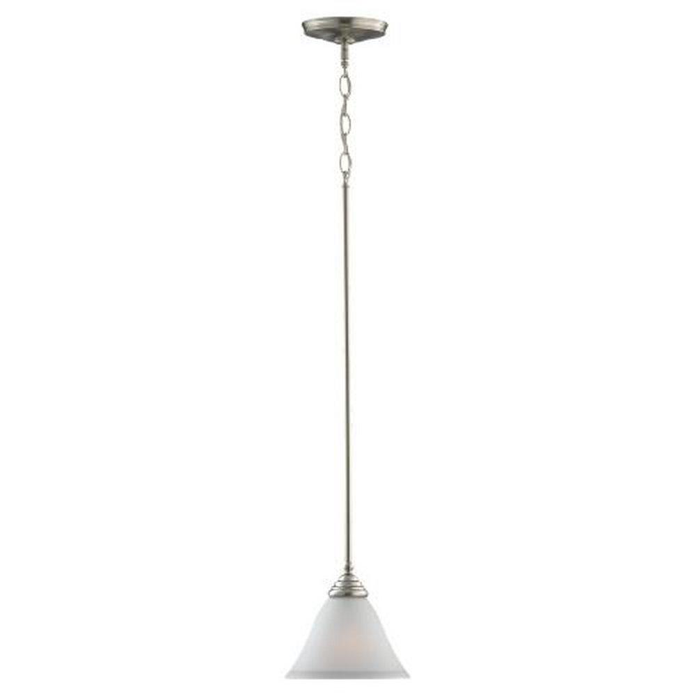 Seagull Lighting Brushed Nickel 7-3/8 in. 100 W 1-Light Medium Mini Pendant 