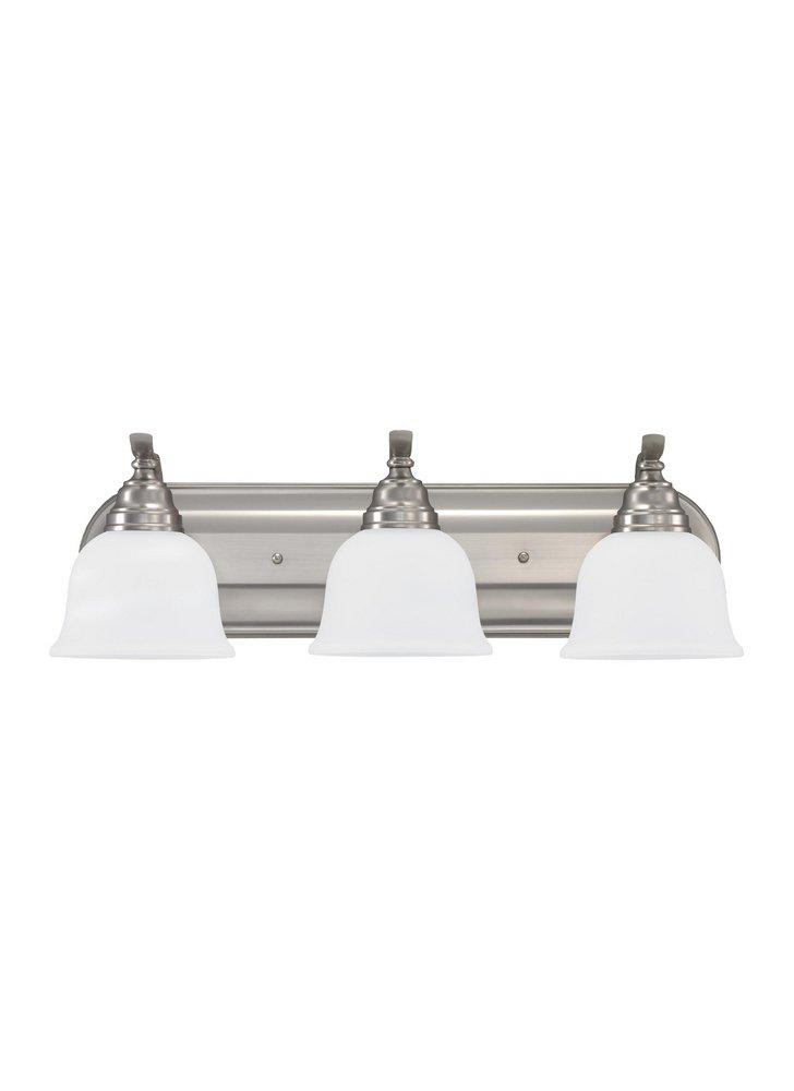 Seagull Lighting Brushed Nickel 100 W 3-Bulb Medium Strip Light 