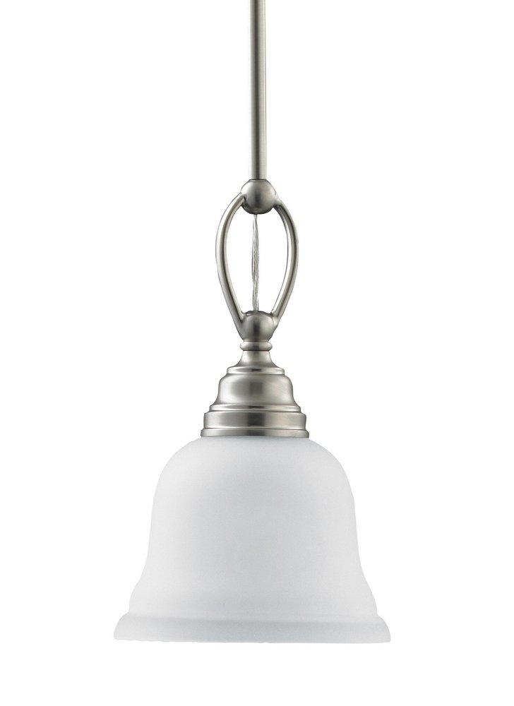 Seagull Lighting Brushed Nickel 1-Light Medium E-26 Base Mini Pendant 