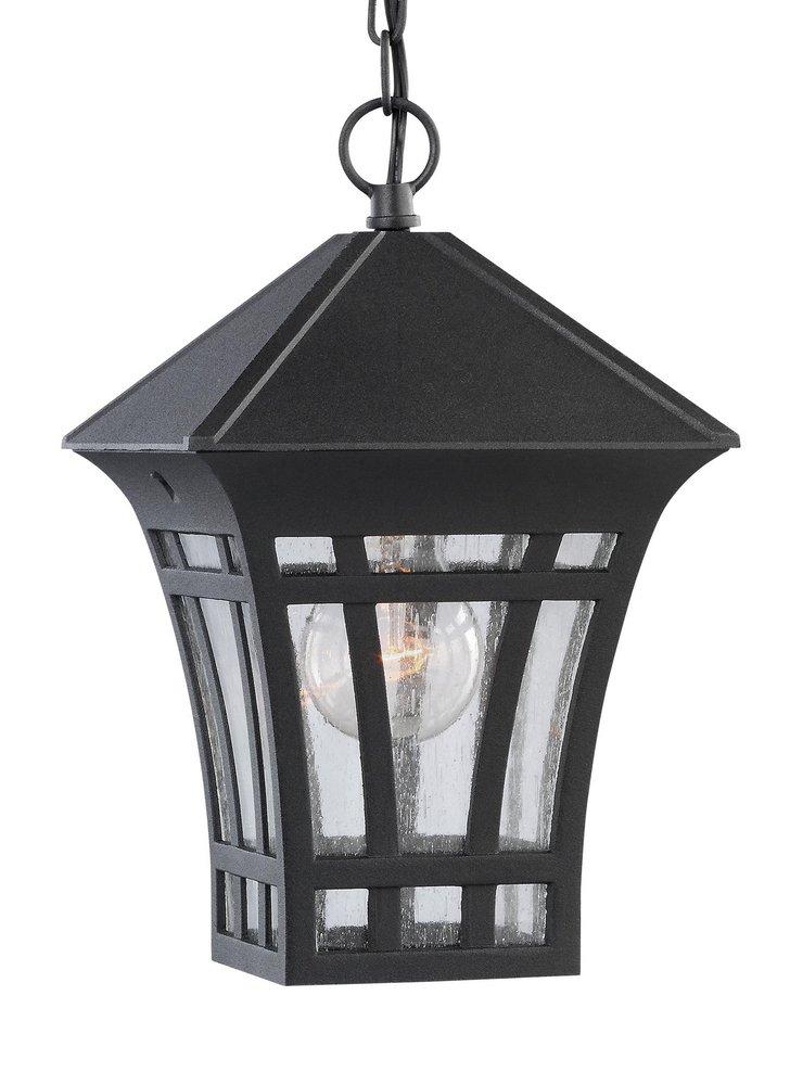 Visual Comfort & Co. Generation Lighting Black 7-1/4 x 11-1/4 in. 100W 1-Light Ceiling Mount Medium E-26 Outdoor Pendant 