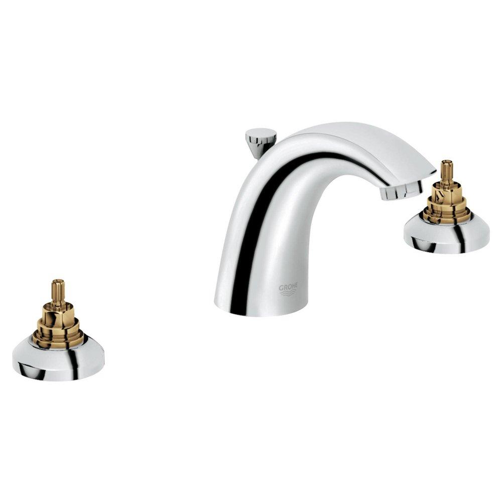 GROHE StarLight&reg; Polished Chrome Widespread Lavatory Faucet with Double Lever Handle 